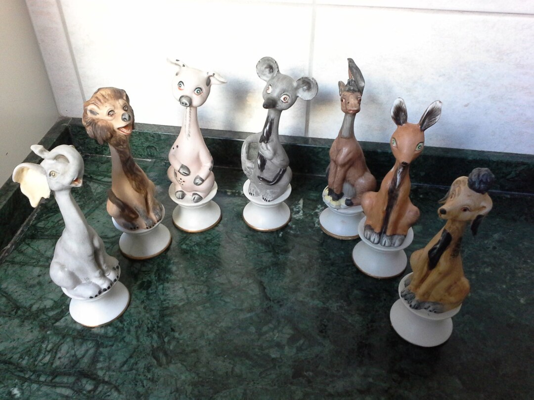 Vintage Ceramic Zoo Animals Miniatures, Child Room Decor Special Gift