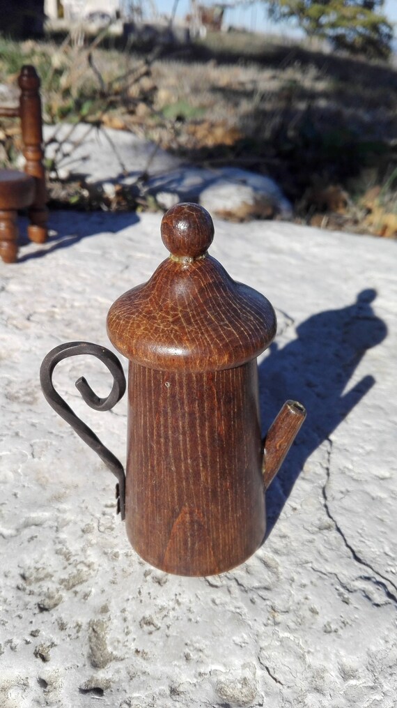 Dollhouse Miniature Jugs with Handles Brown Ceramic Crocks x2 1/" 1:12 Scale