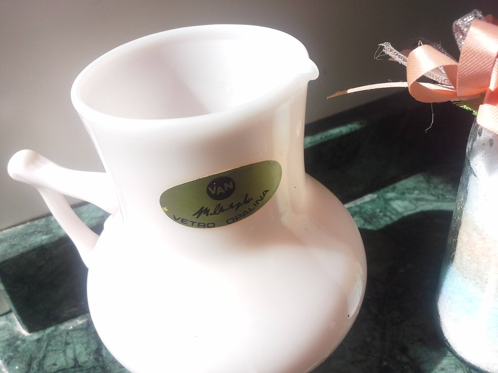 Vintage Glass Milk Jug Opaline Pink Pale Glass Milk Jug Made Etsy