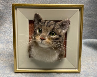 Made to Order -  “a cat in a frame” Please contact seller first for your custom order.