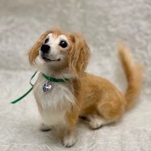 Custom made needle felted dog “Mini-Pup” using her/his own fur and wool. Please contact seller first for your custom order.