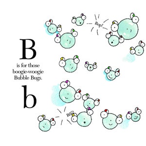 Erro de bolha. Esta é a letra B do meu livro Alpha Bugs. #alphabugs #DavidACarter #nurseryart #childrensart #kitlit