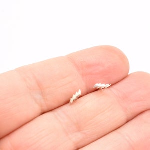 Lightning Sterling Silver tiny studs earrings  unisex small jewelry of nature's phenomena