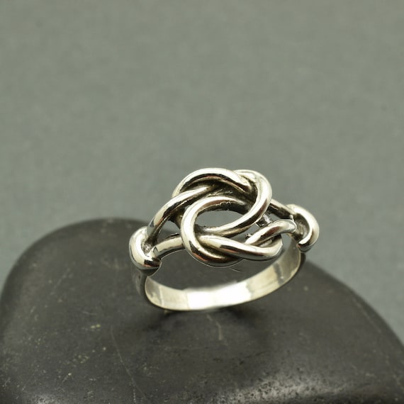 Love Knot Ring Sterling Silver Eternity Ring Double Knot Gift for