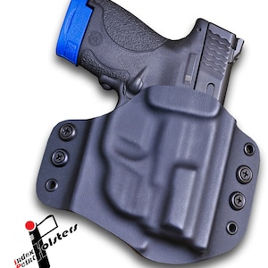 Kydex Holster, Smith & Wesson Shield 9mm / .40 SW w/ LG-489G Green Crimson Trace Laser, OWB, Black, Right Hand