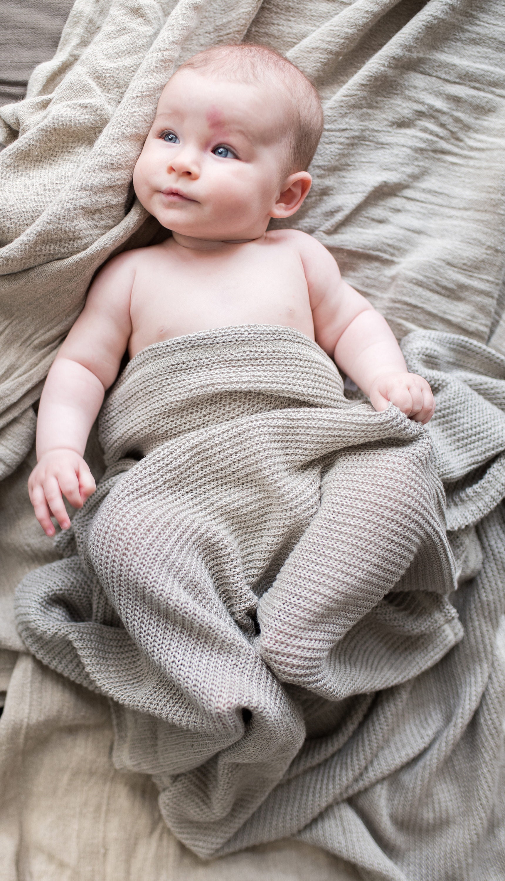 100 Linen Knitted Baby Winter Blanket 163cm X 102cm Etsy Australia