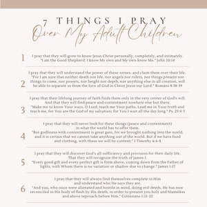 7 Things I Pray Over My Adult Children prayer printable PDF instant download