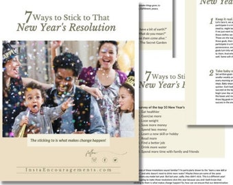 7 Ways to Stick to That New Year's Resolution Guide PDF download printable