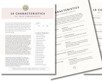 18 Merkmale des wahren Christentums Bibelstudienführer PDF download printable