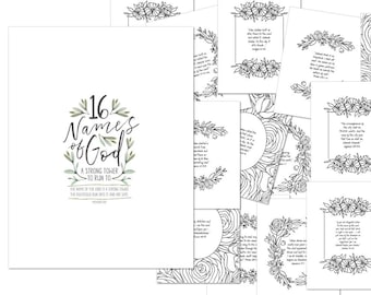 16 Names of God + BONUS El Roi Coloring Sheets PDF download printable ebook