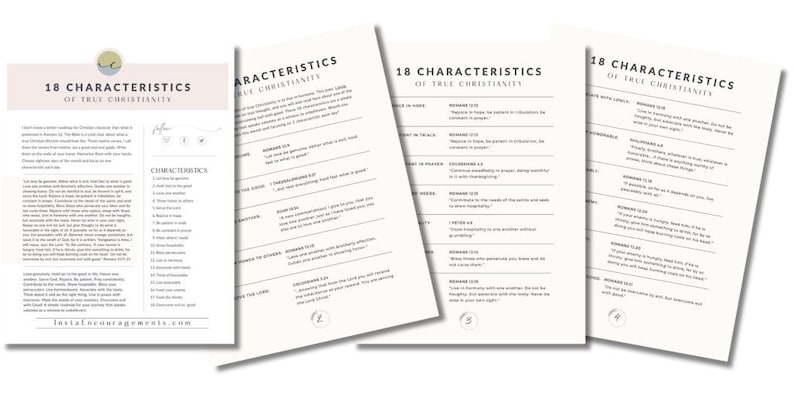18 Characteristics of True Christianity Bible Study Guide PDF download printable