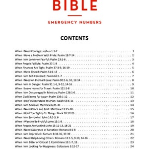 Bible Emergency Numbers Bible Study Guide eBook PDF download printable image 4