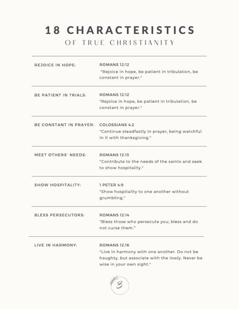 18 Characteristics of True Christianity Bible Study Guide PDF download printable image 4