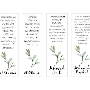 16 Names of God Bookmarks + BONUS El Roi PDF Download Printable - Etsy