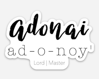 Names of God 3" Die Cut Sticker—Adonai