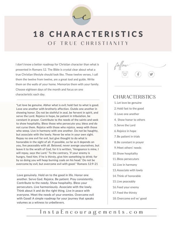 18 Characteristics of True Christianity Bible Study Guide PDF Download ...