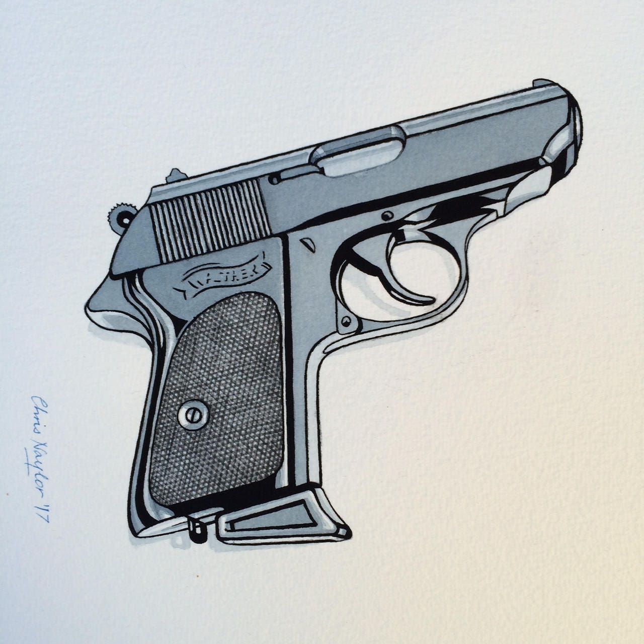 Limited Edition Art Print of WALTHER PPK Gun james Bond From - Etsy Ireland