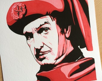 Limited edition Art Print of Vincent Price from the original watercolour/gouache painting by Chris Naylor