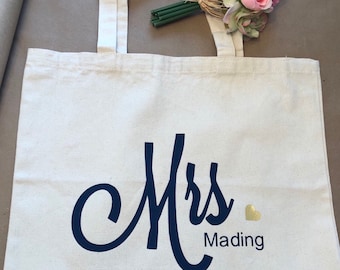 Mrs Tote , large , personalized last name ! Perfect for any bride to be ! & wedding parties !