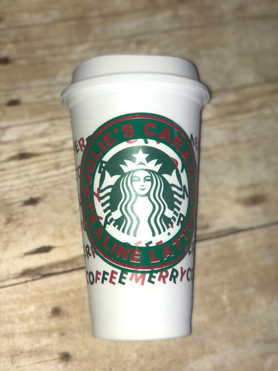 Starbucks Reusable Cup Personalised Hot Coffee Cup Travel Mug secret Santa  Stocking Filler Gift for Her White Cup Coffee 