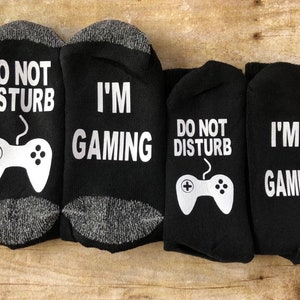 Do not disurb  I'M Gaming socks ! Perfect for  your gamer ,Birthday , party favors, fathers day  etc  !! Kids and mens !