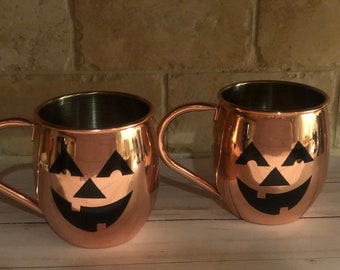 Copper Moscow Mule Jack-O-Lantern Mug ! Hottest Selling Mug OF The Season !!