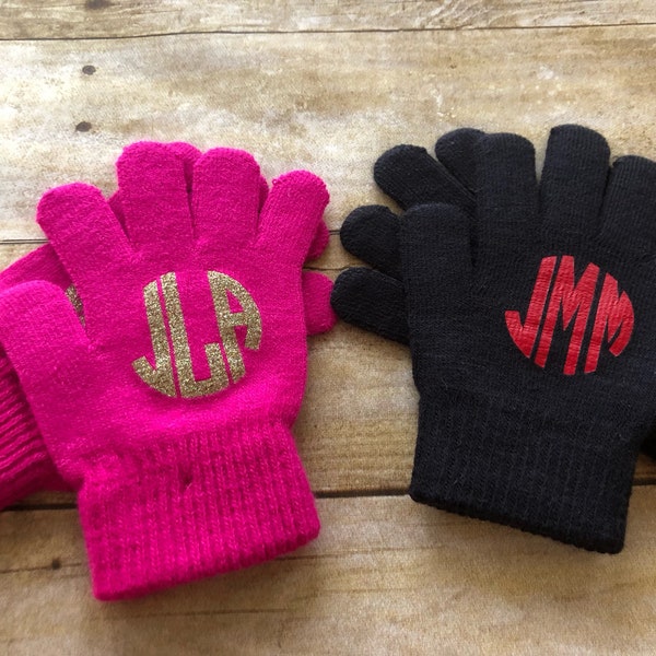 Monogrammed knit gloves !! Stay stylish even in the chilly weather !! Kids and adult sizes !