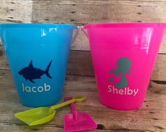 Personalized Beach Pail with Shovel: Custom Party Favor