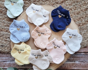 Chaussettes basses multicolores pour bébé - thème mini nous