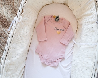 Body vieux rose en coton pour bébé et nouveau-né - thème mini nous