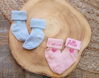 Chaussettes personnalisable pour bébé - thème annonce de grossesse