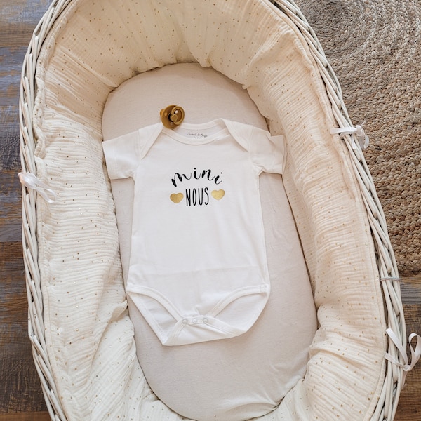 Body blanc personnalisable en coton pour bébé - thème mini nous