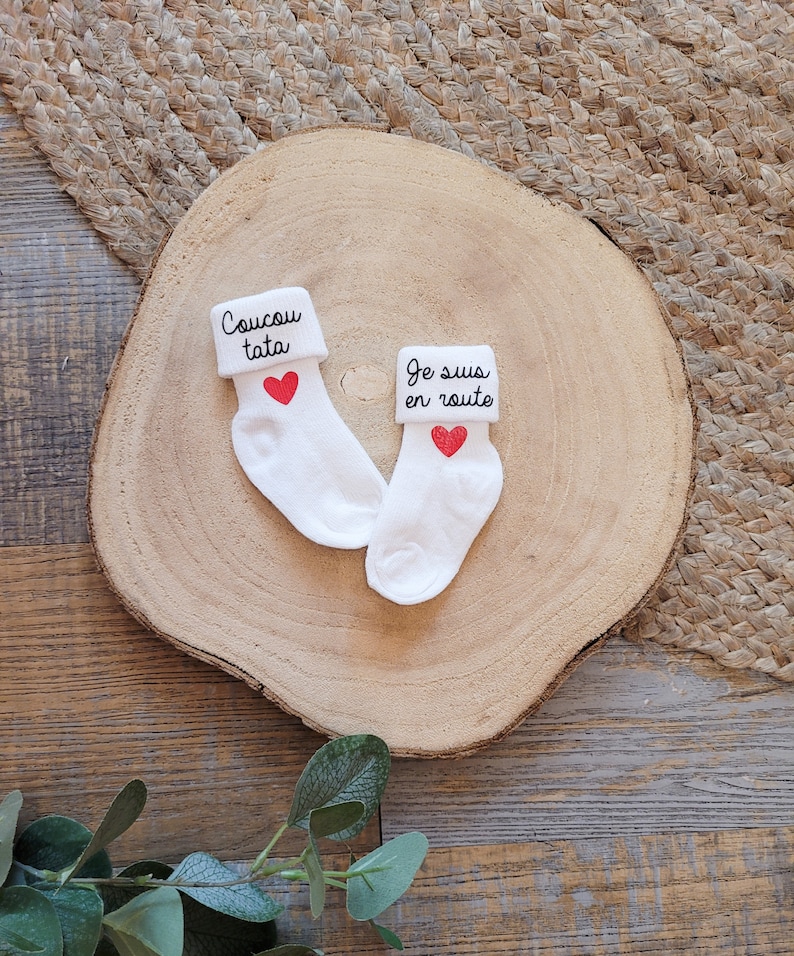 Chaussettes personnalisables pour bébé thème annonce de grossesse image 5