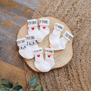 Customizable white baby socks