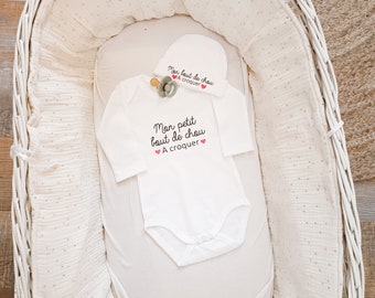 Body blanc personnalisable pour bébé - thème Mon petit bout de chou à croquer