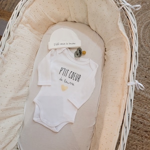 Witte romper met lange mouwen voor baby's - klein boterhartje-thema