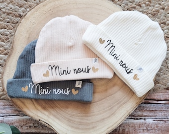 Bonnet de naissance pour bébé - thème mini nous