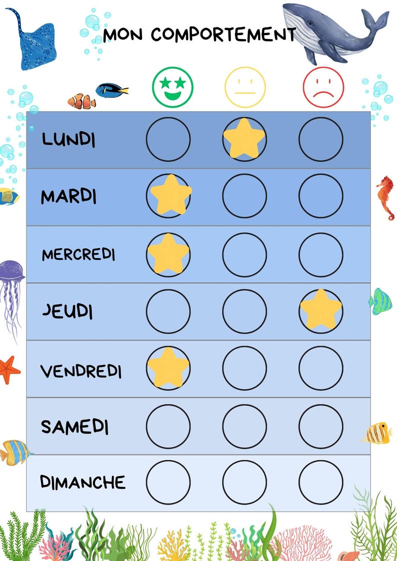 Tableau de routine du comportement pour enfant - Etsy France