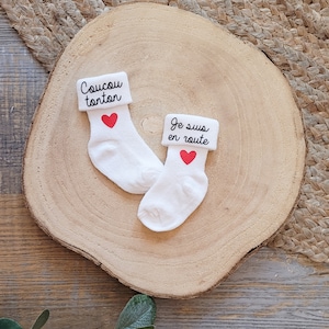 Chaussettes personnalisables pour bébé thème annonce de grossesse image 2