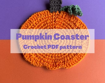 Pumpkin crochet pattern | Halloween crochet pattern | Coaster crochet pattern