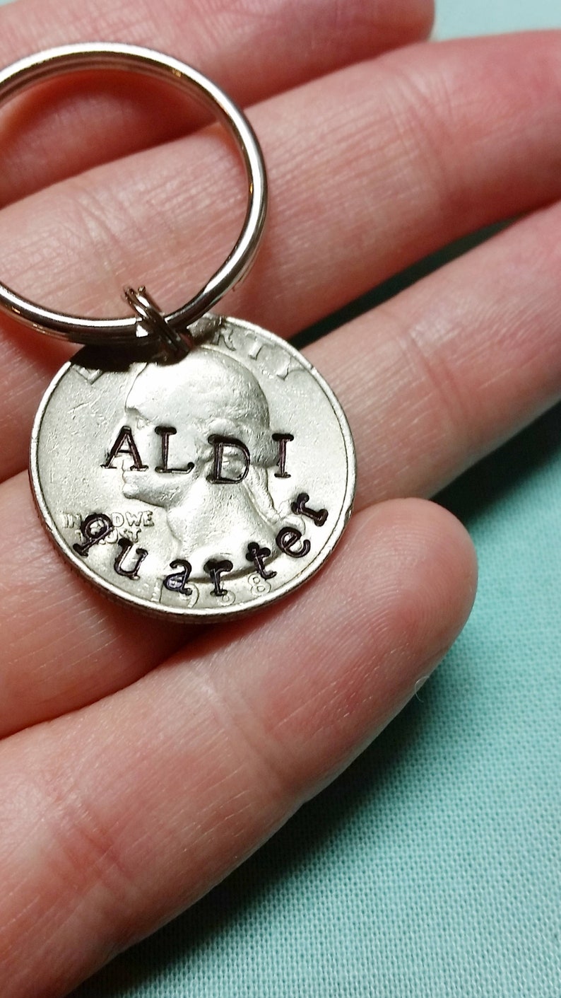 Aldi Quarter Holder Coin Keychain Cart Keychain Hand Etsy
