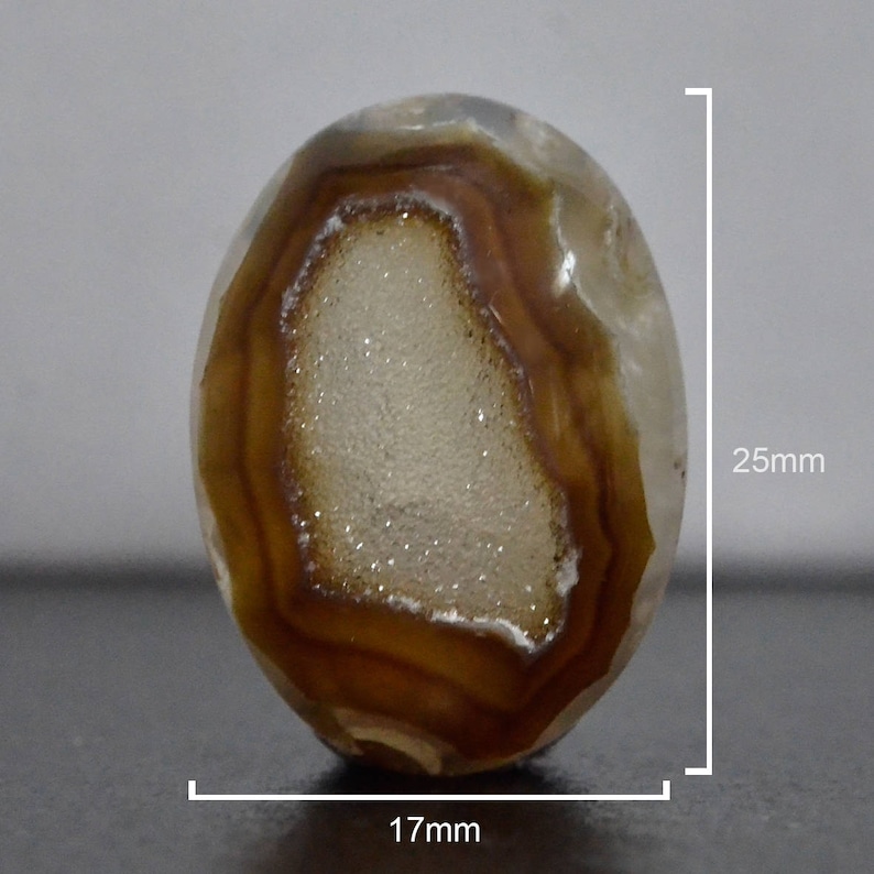 Oval Cut Window Druzy Cabochon Brown Stripe Drusy DS1205 25 x 17 mm for Jewelry Making /& Wire Wrapping Sparkling Druzy Geode