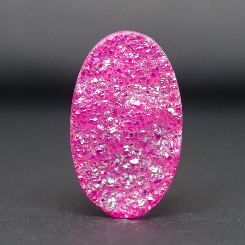 Pink Neon Druzy 25 x 15mm Druzy Cabochon for wire wrapping Druzy Cabochon Flat Oval Druzy Cabochon Sparkling Druzy DS196 Druzy Gemstone