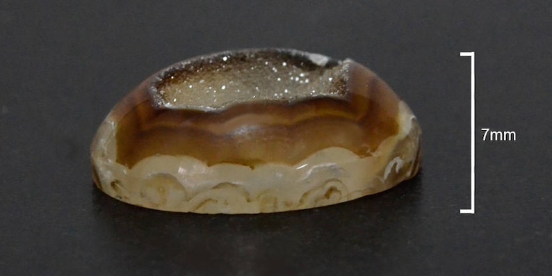 Oval Cut Window Druzy Cabochon Brown Stripe Drusy DS1205 25 x 17 mm for Jewelry Making /& Wire Wrapping Sparkling Druzy Geode