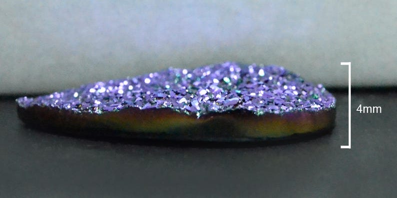 Pear Shape Cut Flat Druzy Peacock Purple Green Drusy Sparkling Druzy Pairs-DS1285 Set of 2 25 x 15 mm for Jewelry Making /& Wire Wrapping