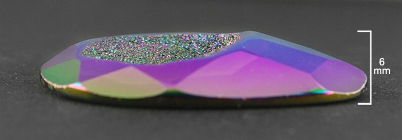 Sparkling Druzy Gemstone-DS0567 PurpleTeal Pear Peacock Purple Druzy Faceted Window Druzy 42x27mm Druzy Cabochon set for wire wrapping