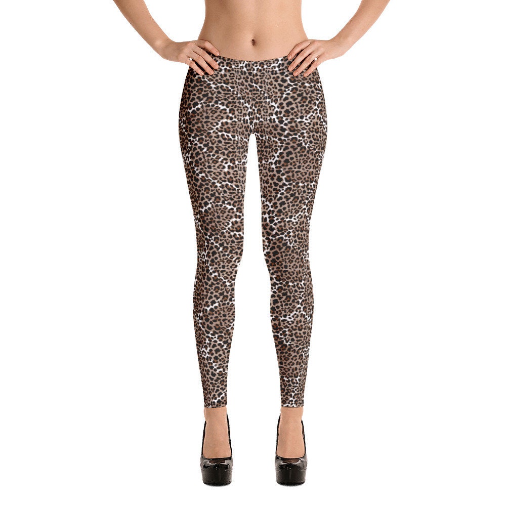 Animal Print, Comfortable, Women's Leopard Print Leggings 