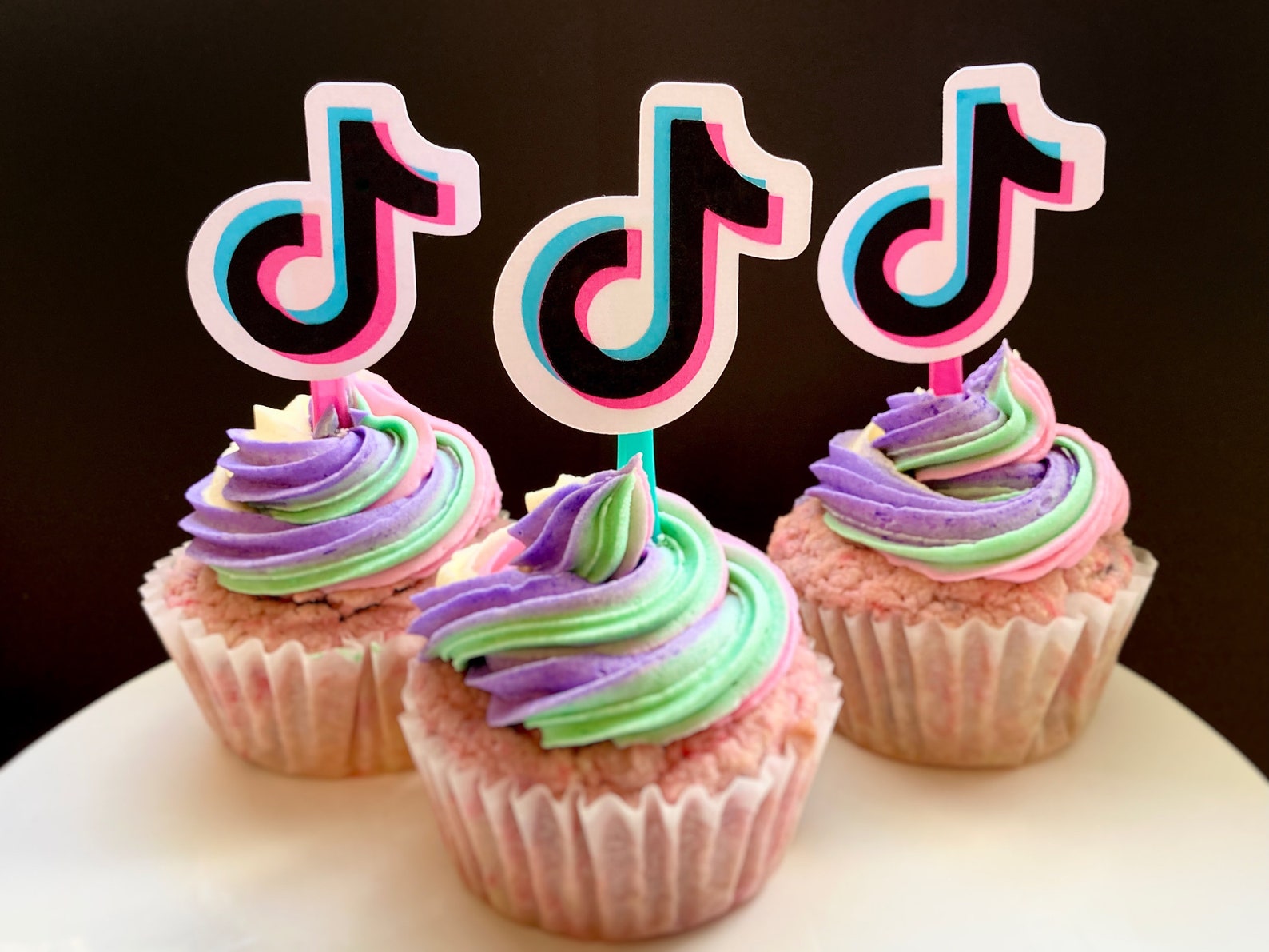 Cupcake Toppers Tiktok Birthday Party Cake Decorations Etsy