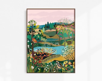 Okanagan Valley Art Print | Vineyard Wall Art | British Columbia| Canada Art| Pacific Northwest| Nature Art| Trestle bridge| Kettle Valley