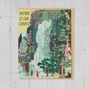 La nature est notre carte de voeux de chapelle| Célébration, Chute d'eau, Nord-ouest du Pacifique, Mariage, Forêt, Bjork, Citation, Paroles de chanson